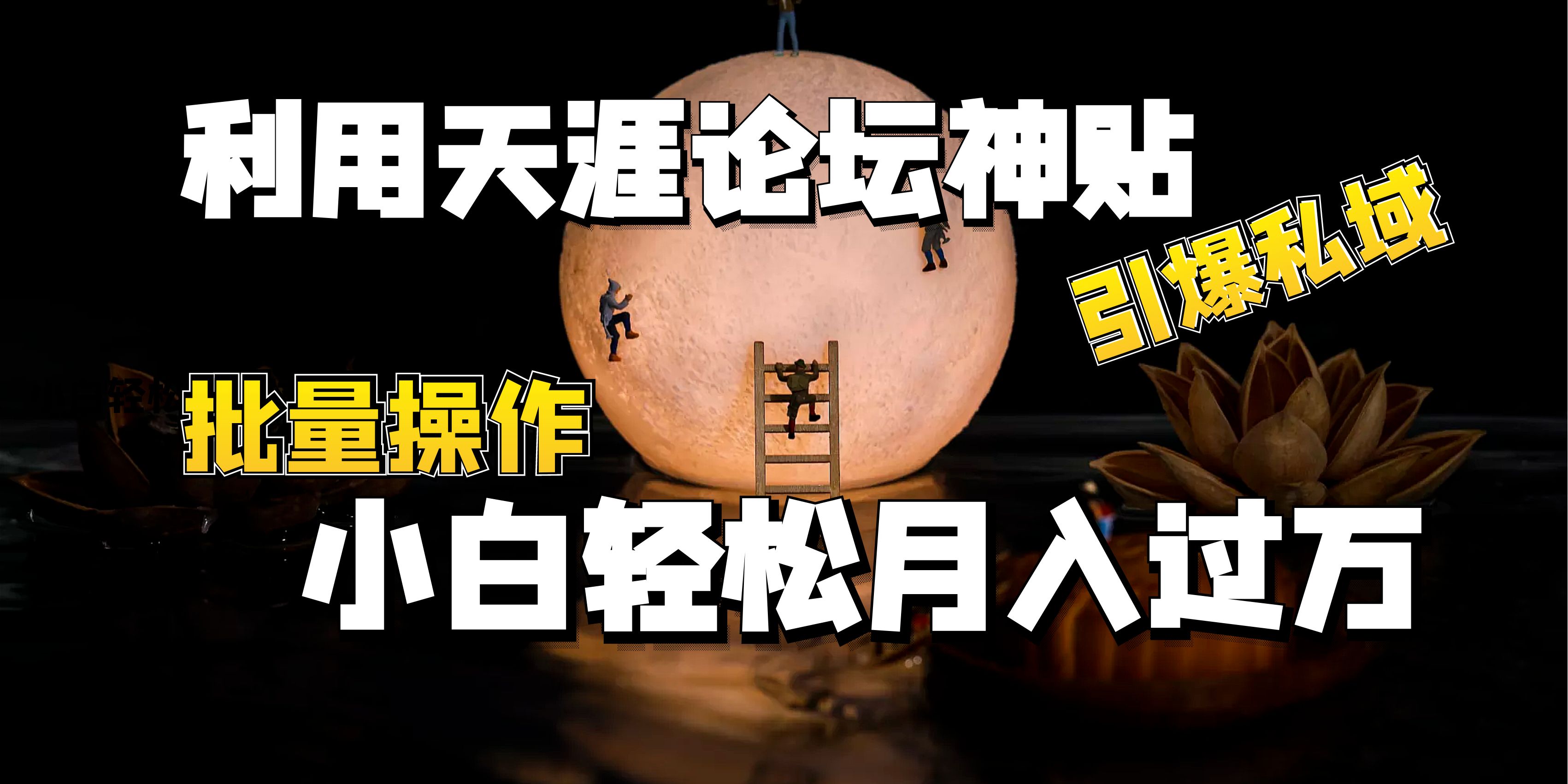 利用天涯论坛神贴，引爆私域，批量操作、小白轻松月入过万