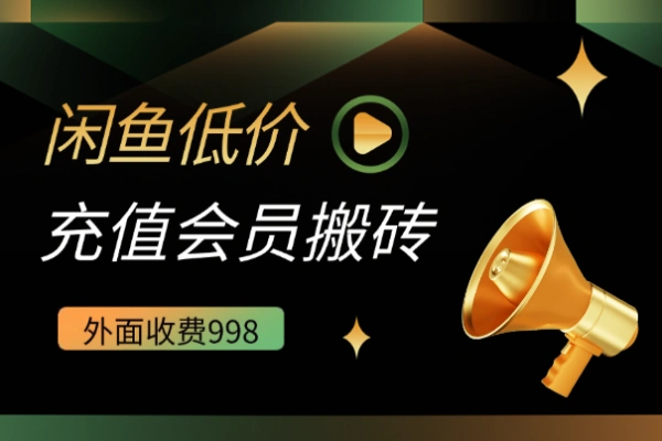 闲鱼低价充值会员搬砖玩法